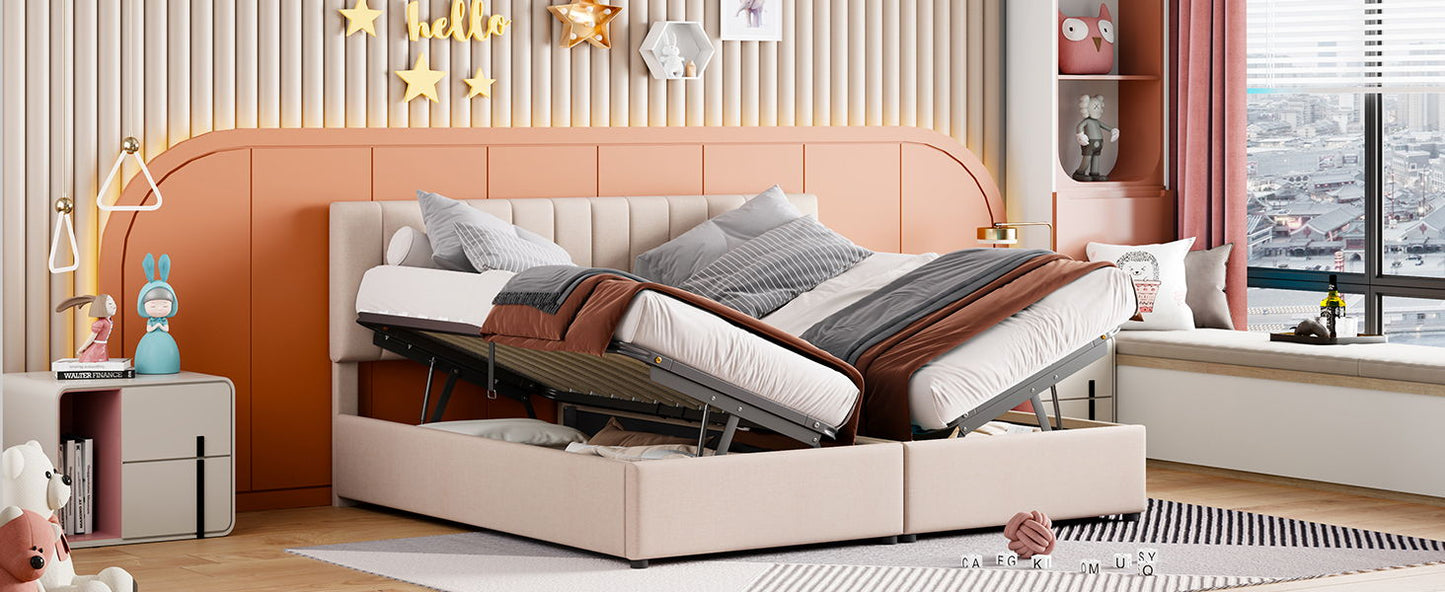Upholstered Platform Bed With A Hydraulic Storage System - The Sleep Loft - Online Mattress Showroom NYC