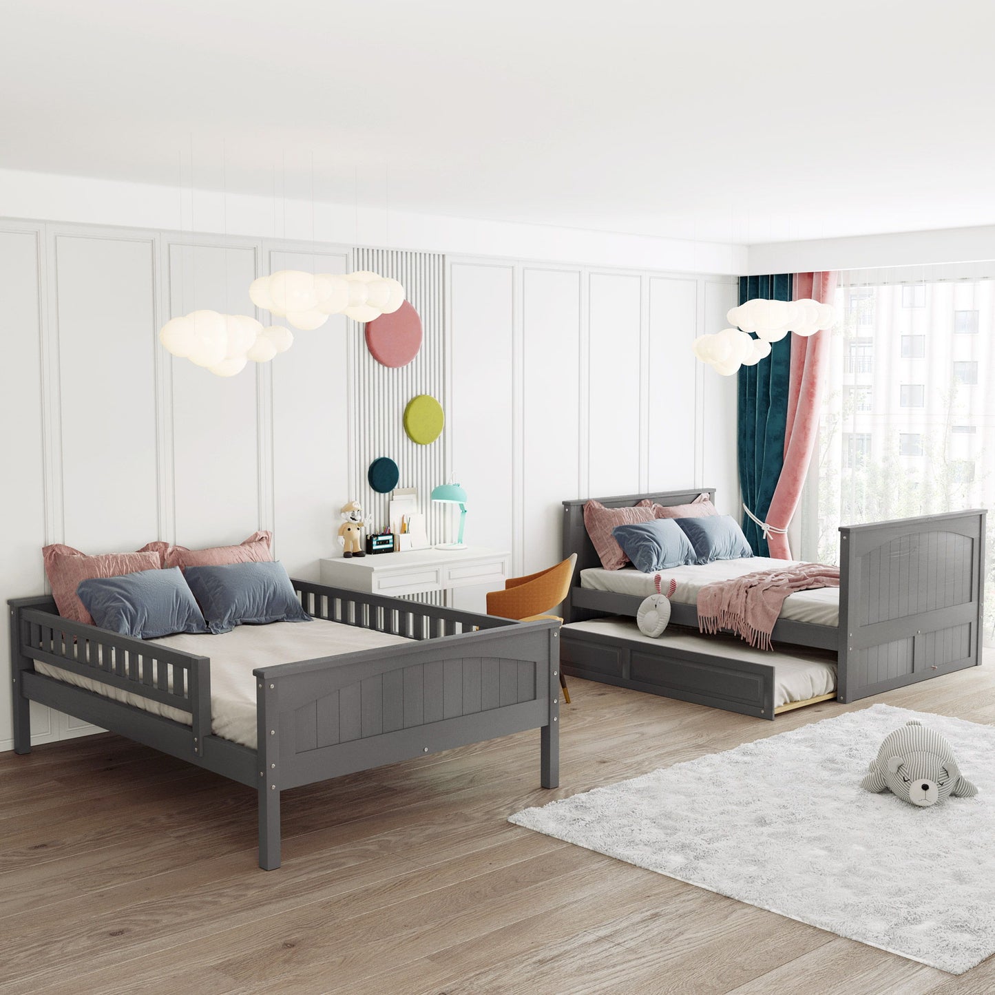 Bunk Bed With Twin Size Trundle, Guardrails - The Sleep Loft - Online Mattress Showroom NYC
