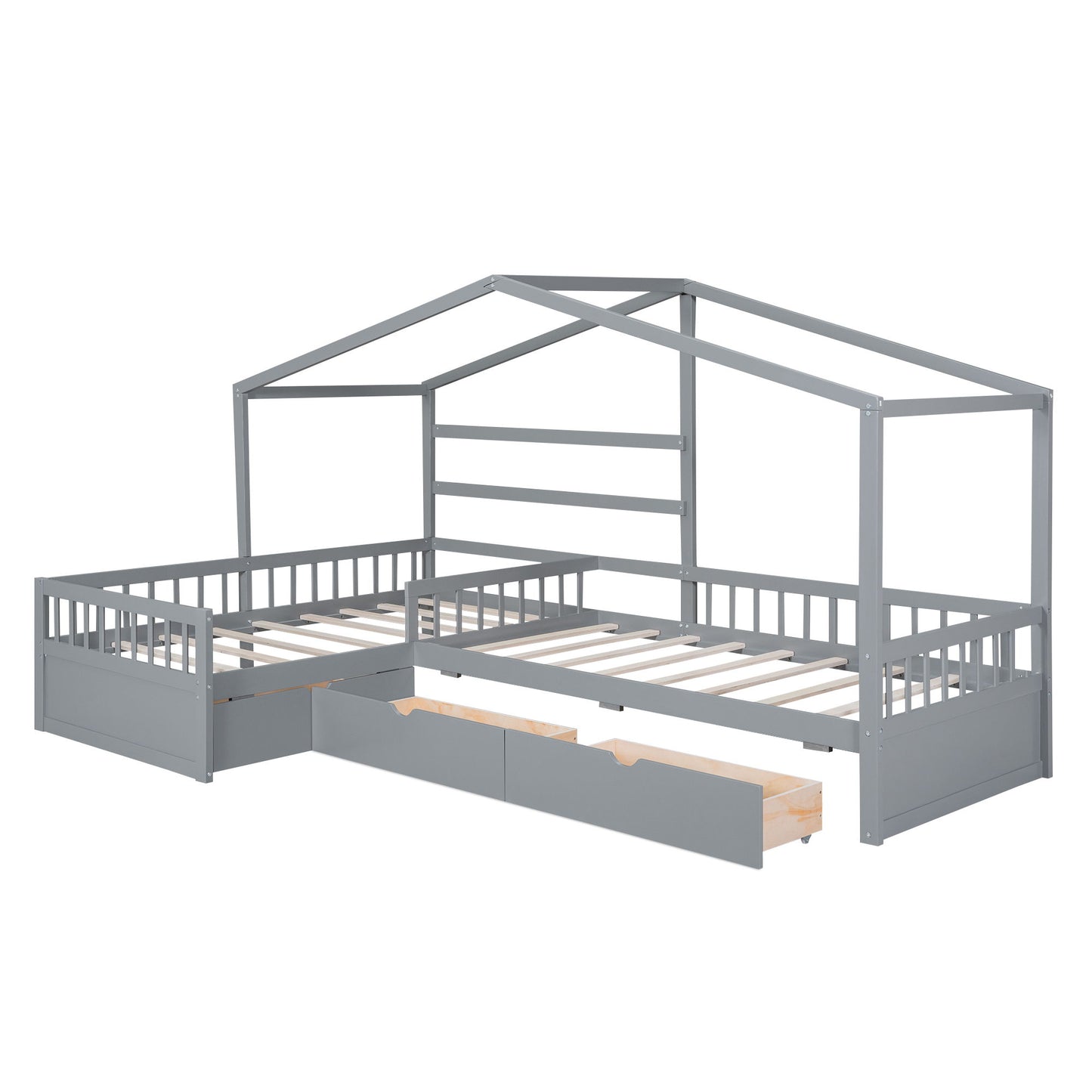 L Shape Platform Bed With 3 Storage Drawers - The Sleep Loft - Online Mattress Showroom NYC