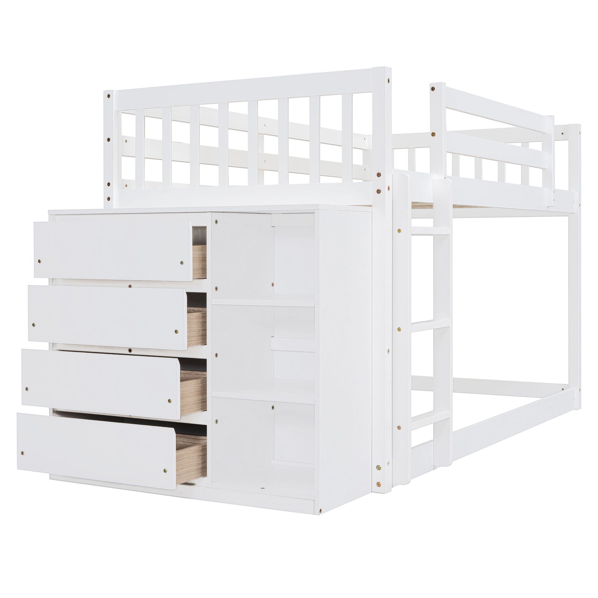 Bunk Bed With 4 Drawers And 3 Shelves - The Sleep Loft - Online Mattress Showroom NYC