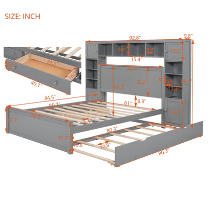 Bed With All In One Cabinet, Shelf And Sockets, Twin Long Trundle - The Sleep Loft - Online Mattress Showroom NYC