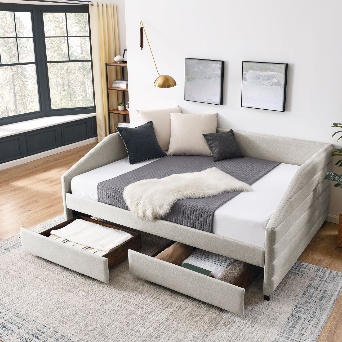 Elegant Daybed With Trundle Upholstered Tufted Sofa Bed - The Sleep Loft - Online Mattress Showroom NYC