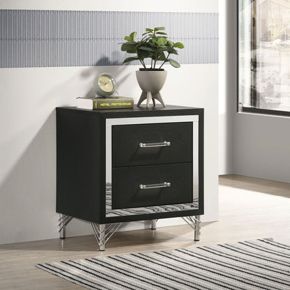Malcolm - 2 Drawer Nightstand - Black - The Sleep Loft - Online Mattress Showroom NYC