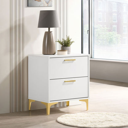 Karena - 2 Drawer Rectangular Nightstand - White - The Sleep Loft - Online Mattress Showroom NYC