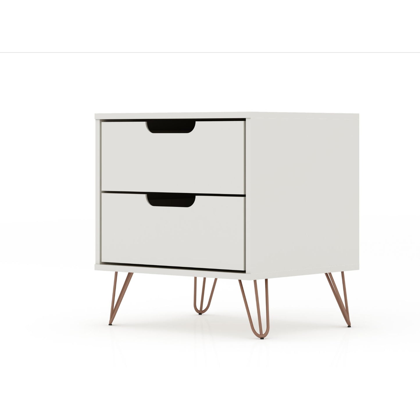 Rockefeller - Nightstand With 2 Drawers - Off White - The Sleep Loft - Online Mattress Showroom NYC