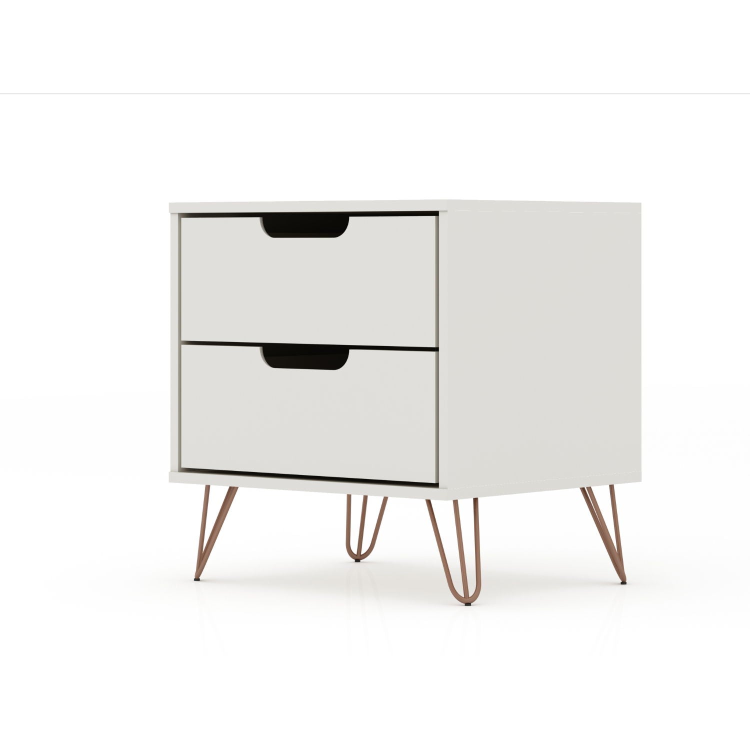 Rockefeller - Nightstand With 2 Drawers - Off White - The Sleep Loft - Online Mattress Showroom NYC