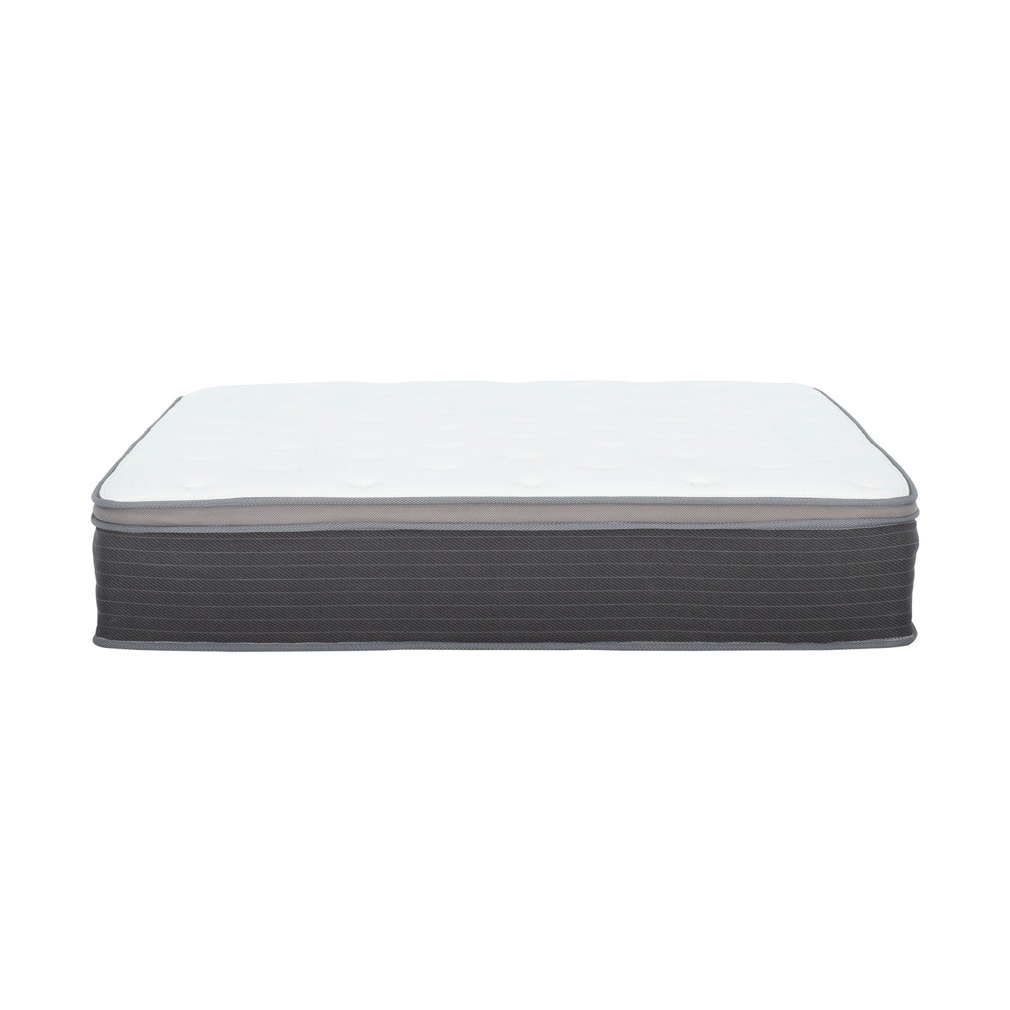 12'' Queen Size Hybrid Mattress In A Box, Plush Gel Memory Foam Mattress Top With Pocket Coil Base - Gray / White - The Sleep Loft - Online Mattress Showroom NYC