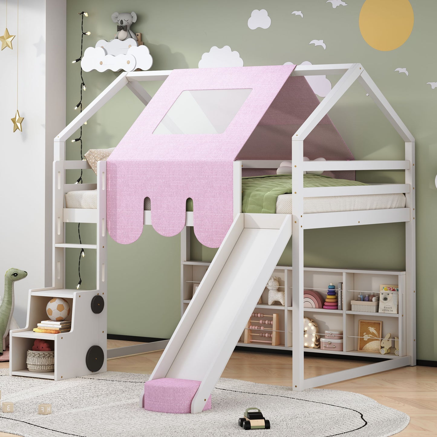 Loft Bed With House Shaped Frame And Tent - The Sleep Loft - Online Mattress Showroom NYC