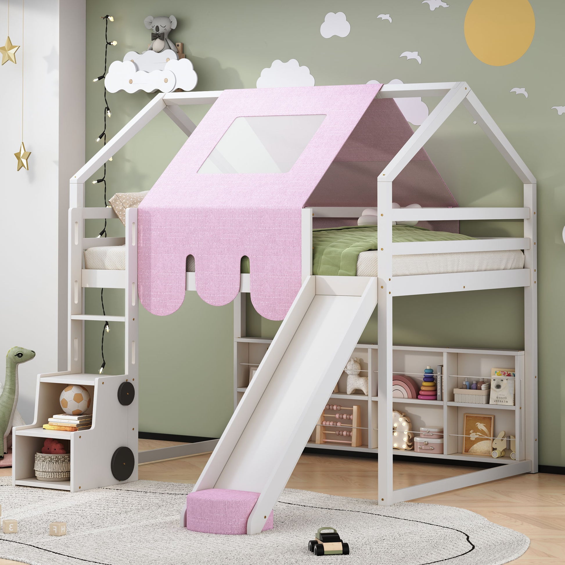 Loft Bed With House Shaped Frame And Tent - The Sleep Loft - Online Mattress Showroom NYC