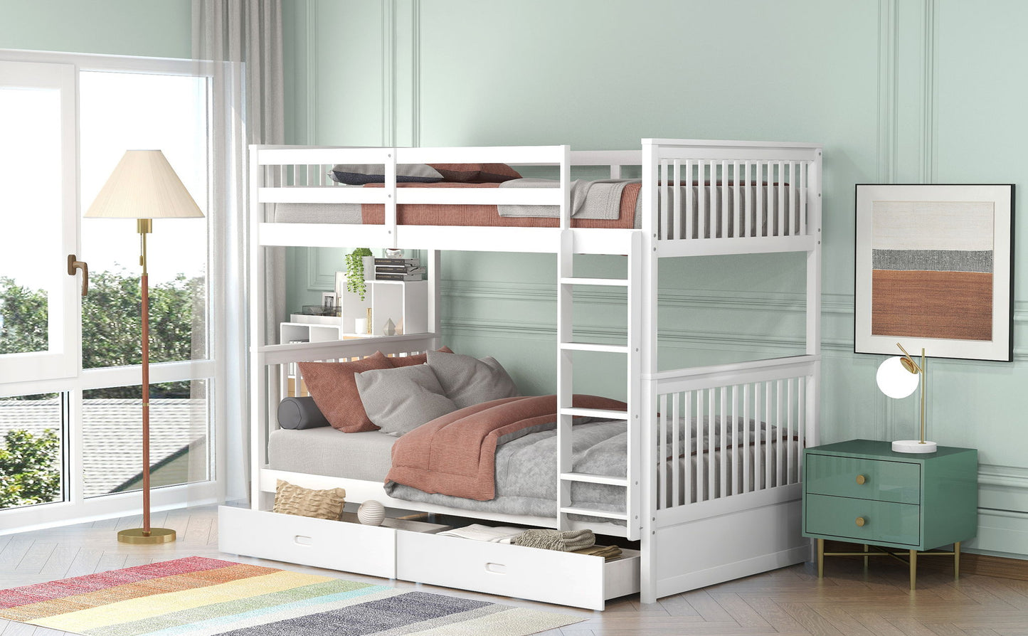 Bunk Bed With Ladders And 2 Storage Drawers - The Sleep Loft - Online Mattress Showroom NYC