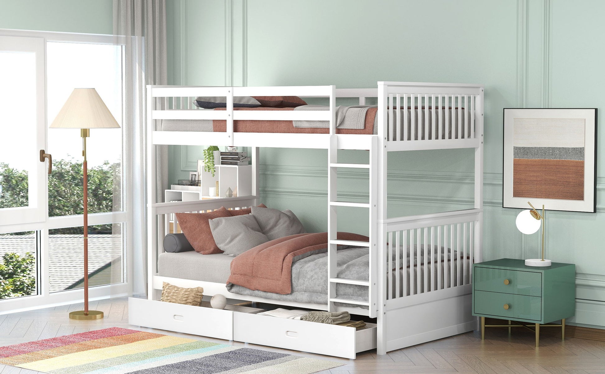 Bunk Bed With Ladders And 2 Storage Drawers - The Sleep Loft - Online Mattress Showroom NYC
