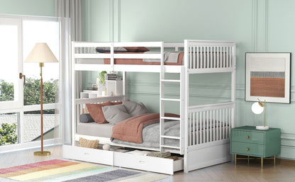 Bunk Bed With Ladders And 2 Storage Drawers - The Sleep Loft - Online Mattress Showroom NYC