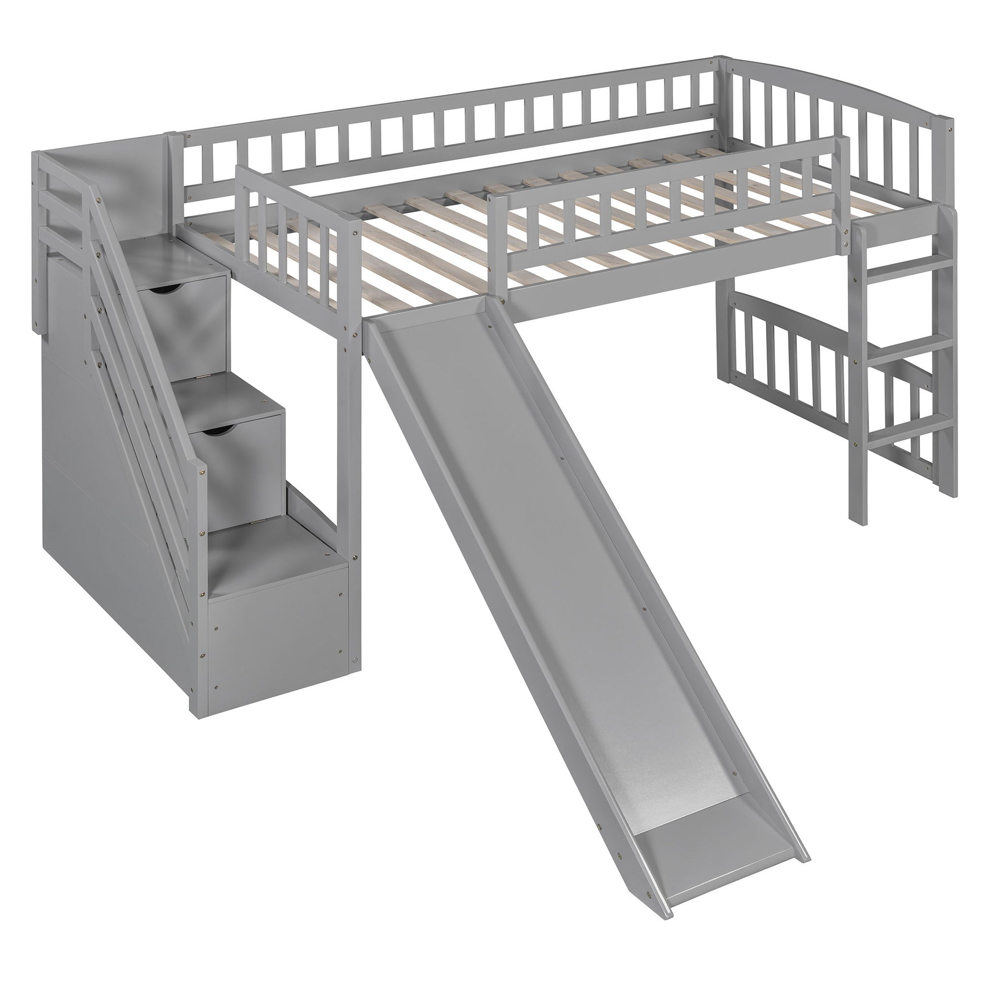 Loft Stairway Bed With 2 Drawers, Convertible Ladder And Slide - The Sleep Loft - Online Mattress Showroom NYC