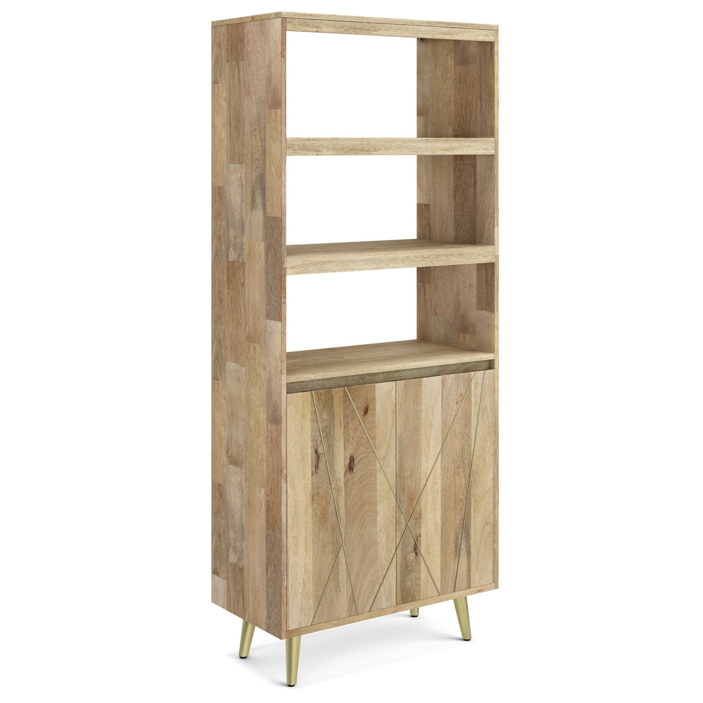 Jager - Bookshelf With Doors - Natural - The Sleep Loft - Online Mattress Showroom NYC