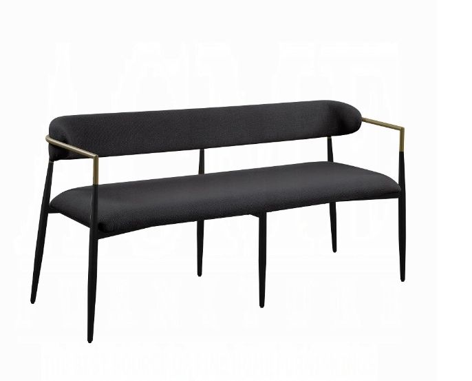 Jaramillo - Chenille Bench - Black - The Sleep Loft - Online Mattress Showroom NYC