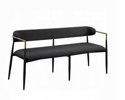 Jaramillo - Chenille Bench - Black - The Sleep Loft - Online Mattress Showroom NYC