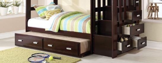 Allentown - Twin / Twin Bunk Bed With Trundle Storage - Espresso - The Sleep Loft - Online Mattress Showroom NYC