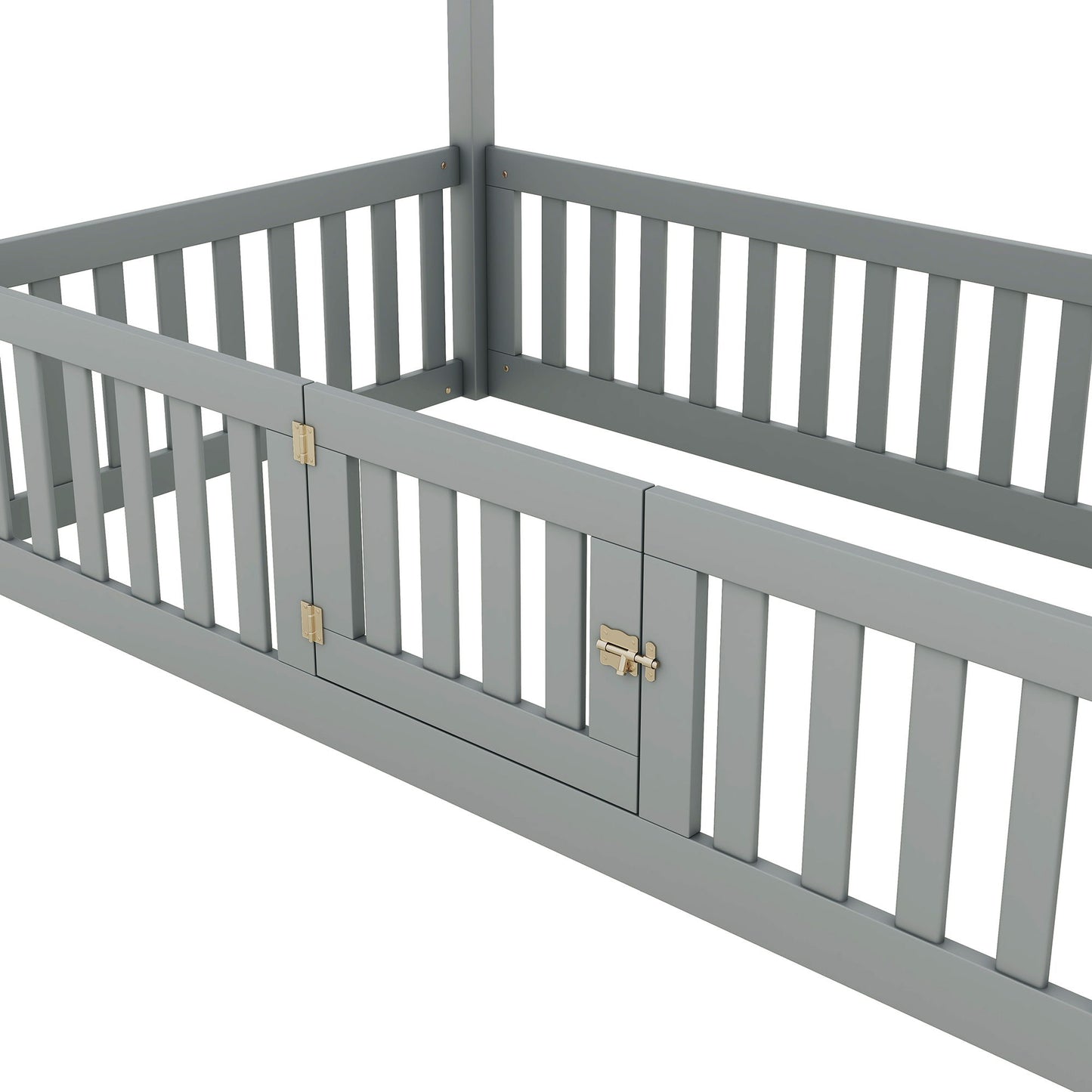 Wood House Bed With Fence And Door - The Sleep Loft - Online Mattress Showroom NYC