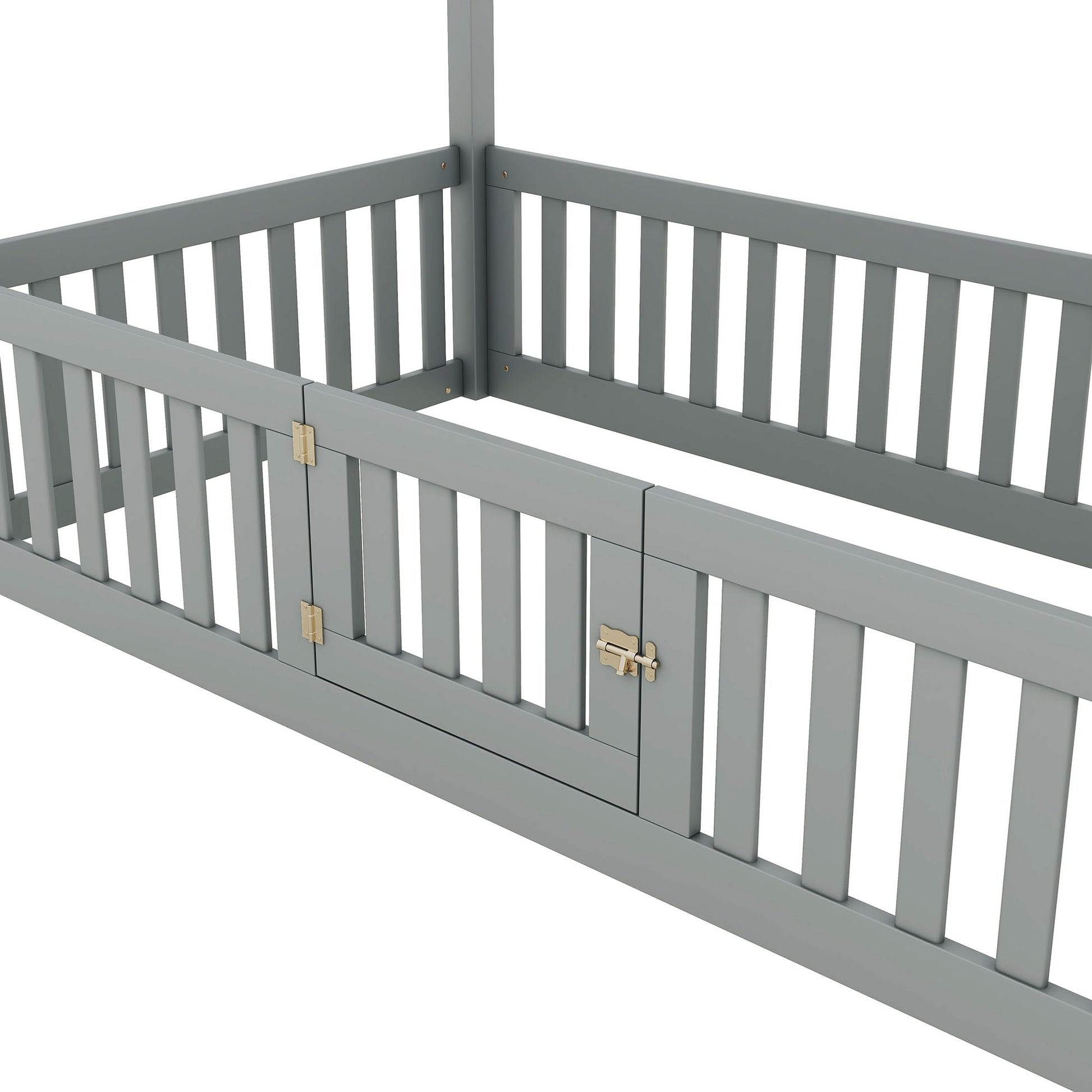 Wood House Bed With Fence And Door - The Sleep Loft - Online Mattress Showroom NYC