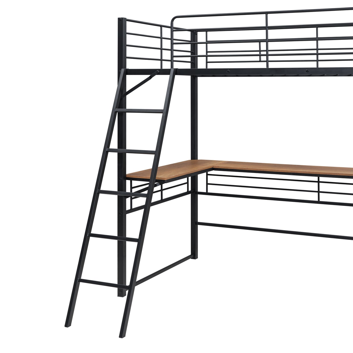 Loft Bed & 3 Layers Of Shelves And L-Shaped Desk - The Sleep Loft - Online Mattress Showroom NYC