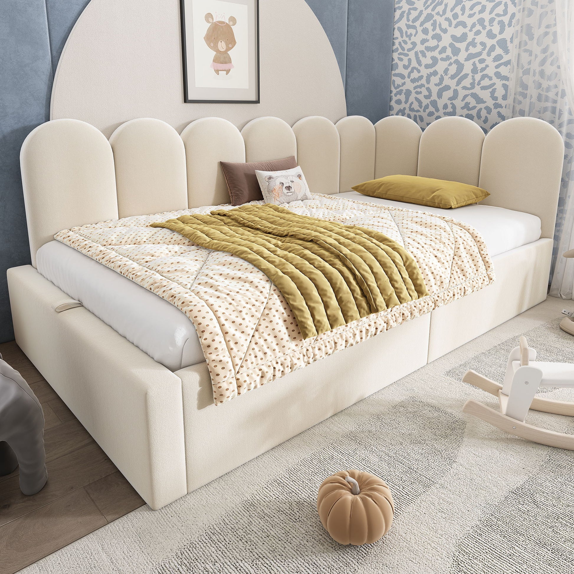 Upholstered Daybed With Metal Slatted Base - The Sleep Loft - Online Mattress Showroom NYC