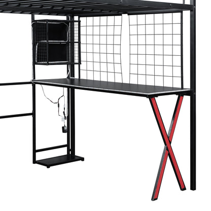 Loft Bed With Built In Work Station, Wardrobe, Storage Staircase And LED - The Sleep Loft - Online Mattress Showroom NYC