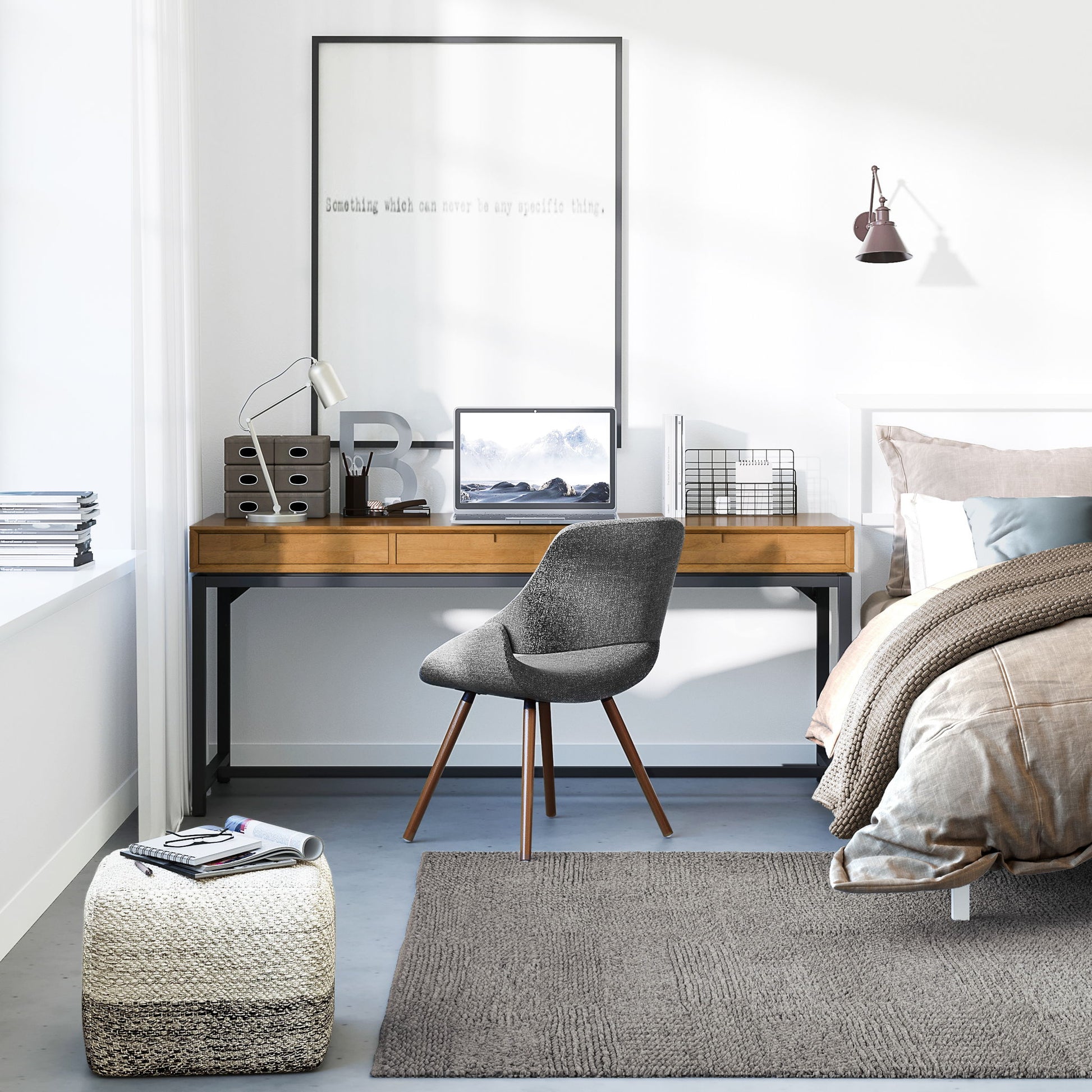Banting - Mid Century Wide Desk, Handcrafted - The Sleep Loft - Online Mattress Showroom NYC