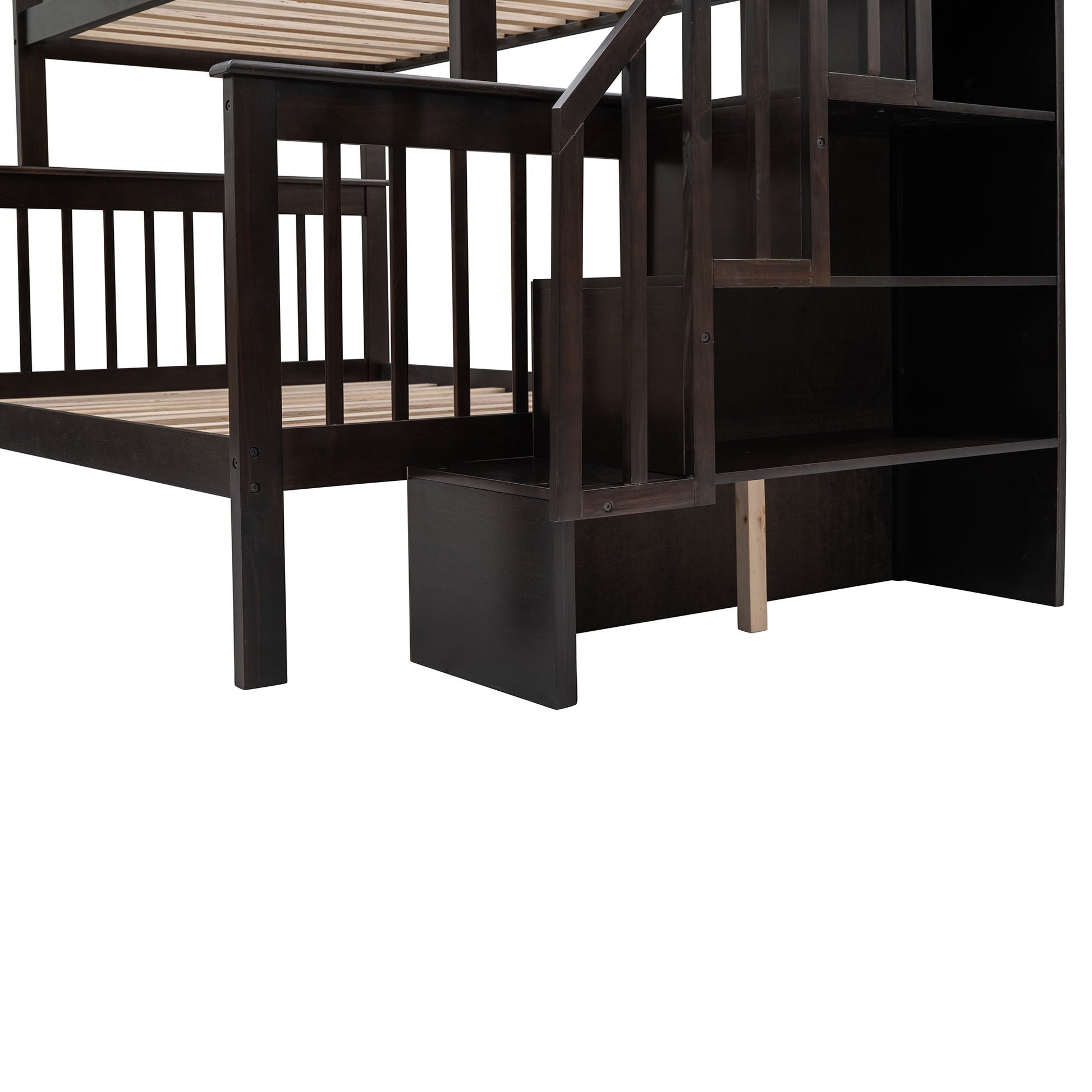 Stairway Bunk Bed With Storage And Guard Rail For Bedroom - The Sleep Loft - Online Mattress Showroom NYC