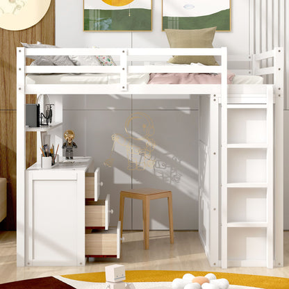 Loft Bed With Drawers, Desk, And Wardrobe - The Sleep Loft - Online Mattress Showroom NYC