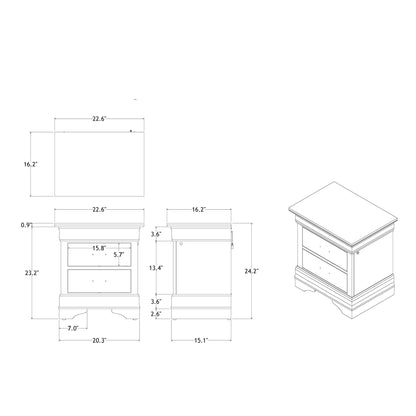 Charlston - Nightstand With LED - The Sleep Loft - Online Mattress Showroom NYC