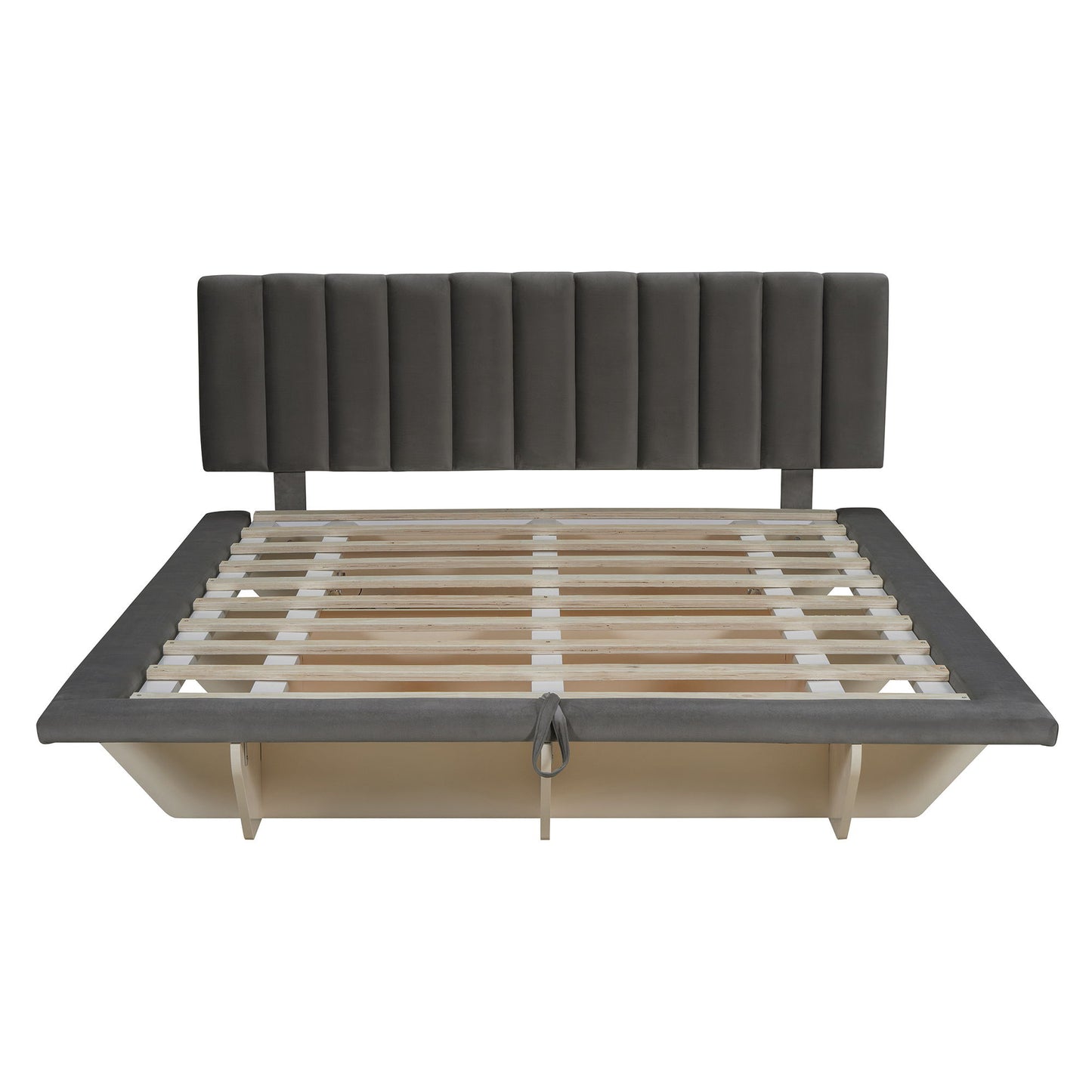 Upholstered Floating Hydrualic Platform Bed With LED Light And USB Port - The Sleep Loft - Online Mattress Showroom NYC