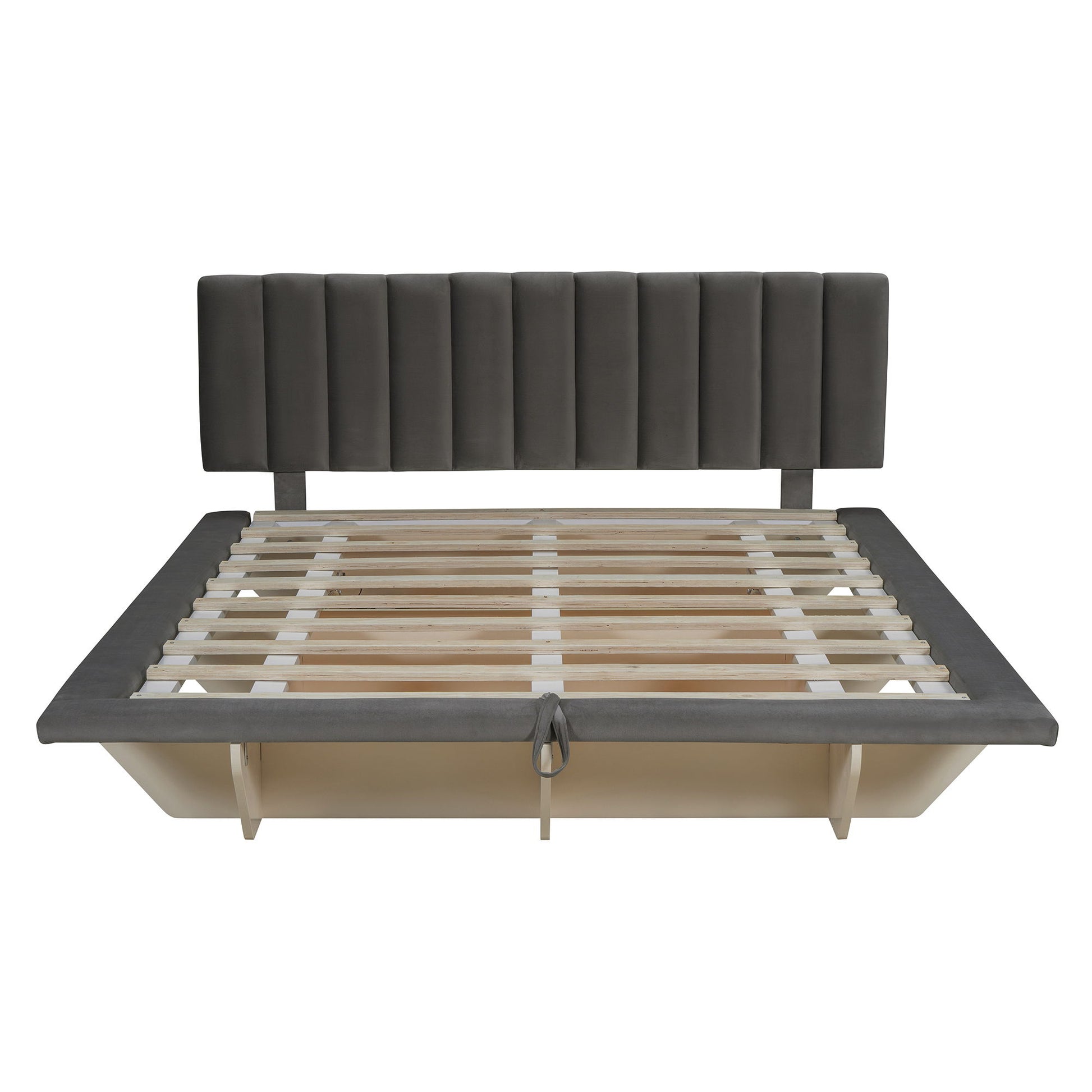 Upholstered Floating Hydrualic Platform Bed With LED Light And USB Port - The Sleep Loft - Online Mattress Showroom NYC