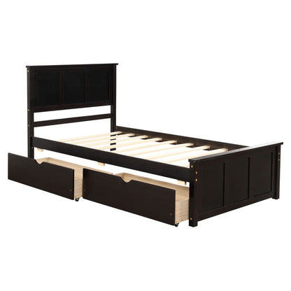 Platform Storage Bed With 2 Wheel Base Drawers - The Sleep Loft - Online Mattress Showroom NYC