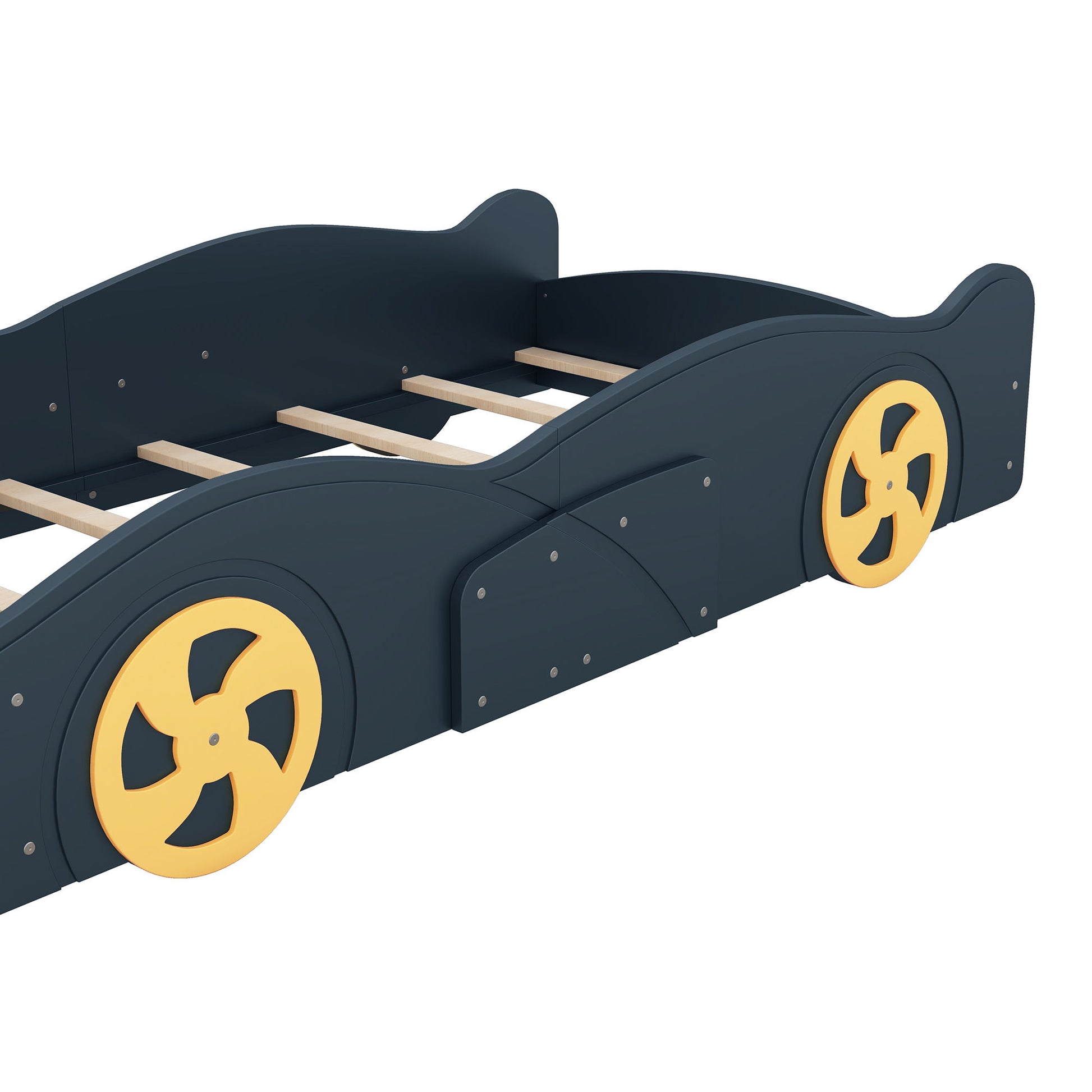 Race Car Shaped Platform Bed With Wheels And Storage - The Sleep Loft - Online Mattress Showroom NYC