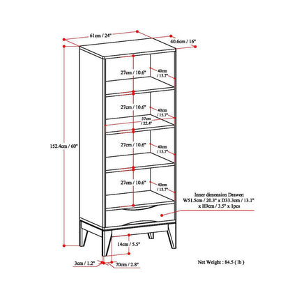 Harper - Bookcase With Storage - Walnut Brown - The Sleep Loft - Online Mattress Showroom NYC