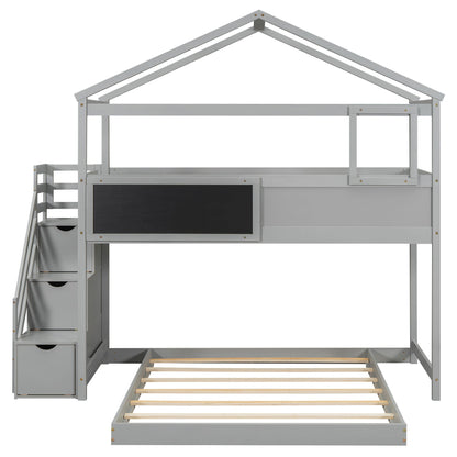 House Style Bunk Bed With Storage Staircase And board - The Sleep Loft - Online Mattress Showroom NYC