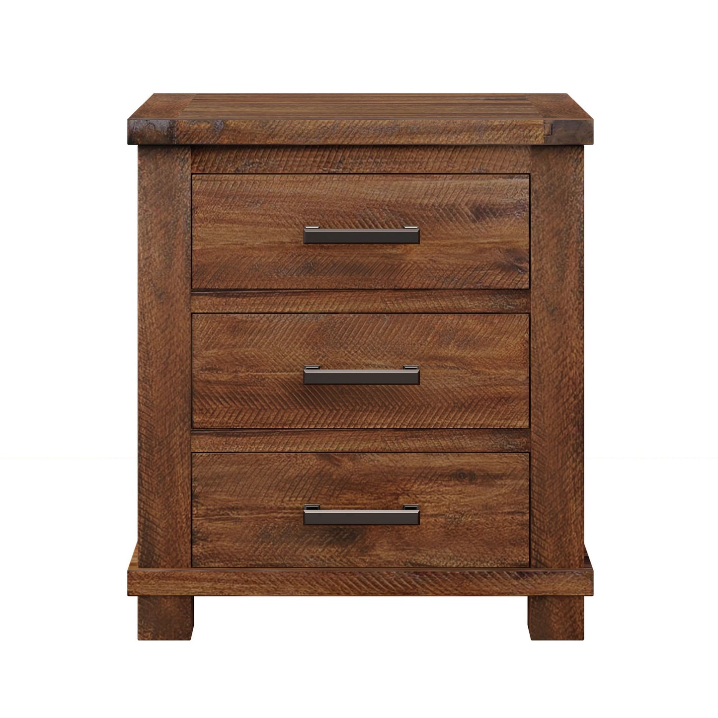 Rustic Farmhouse Nightstand (Set of 2) With 3 Drawers - Natural - The Sleep Loft - Online Mattress Showroom NYC