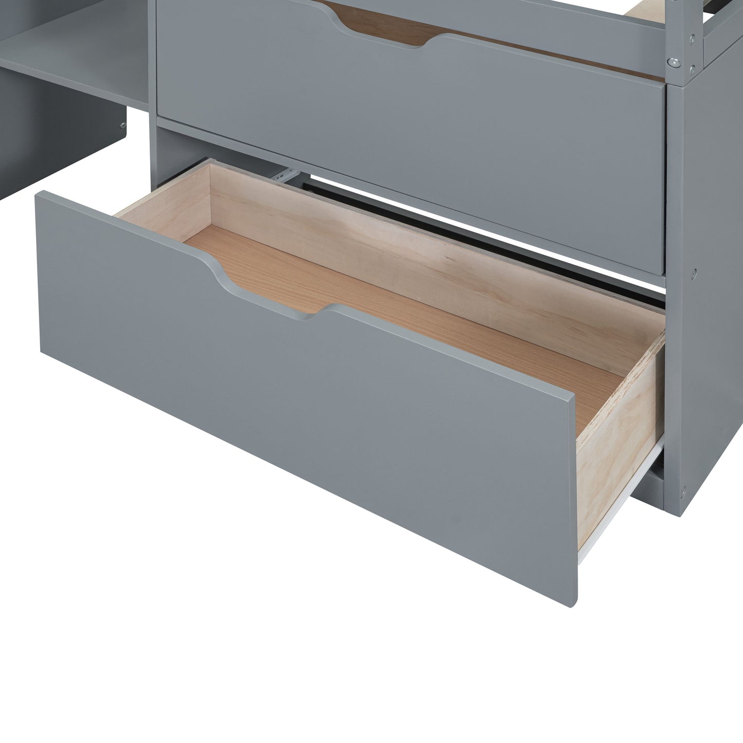 Low Loft Bed With Rolling Desk, Shelf And Drawers - The Sleep Loft - Online Mattress Showroom NYC