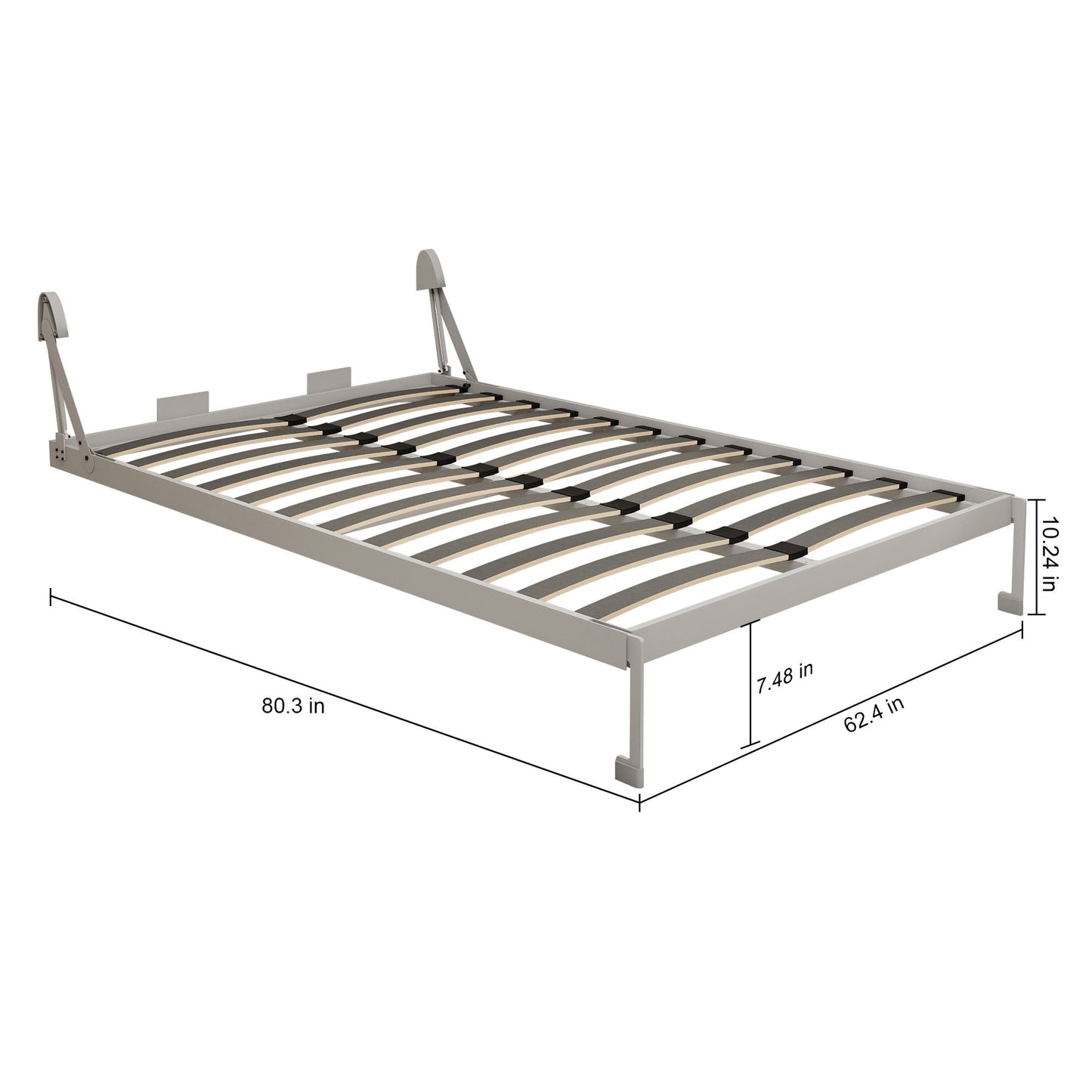 Queen Size Vertical Murphy Wall Cabinet Folding Bed With Automatic Legs - Gray - The Sleep Loft - Online Mattress Showroom NYC