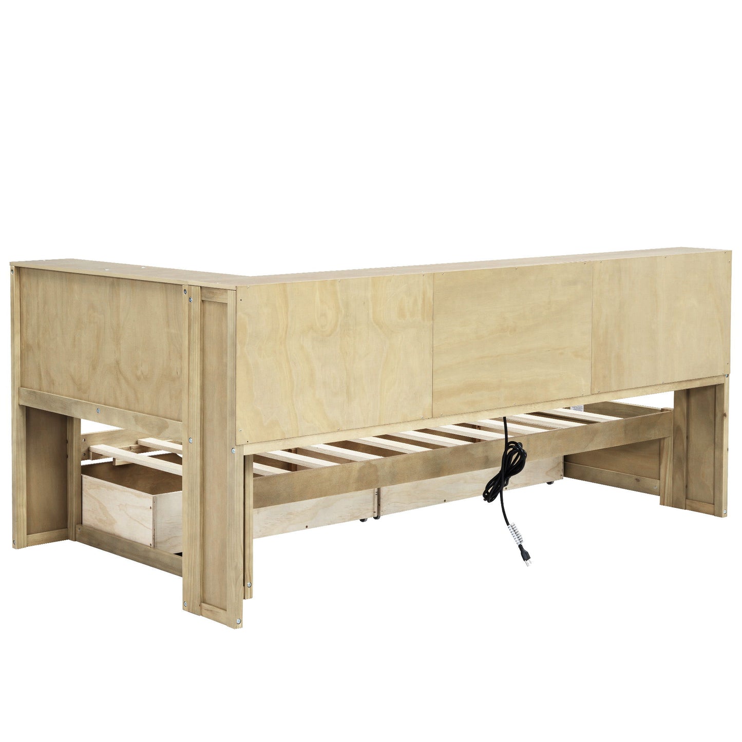 Daybed With 2 Storage Drawers, Storage Cabinets, USB Ports - The Sleep Loft - Online Mattress Showroom NYC