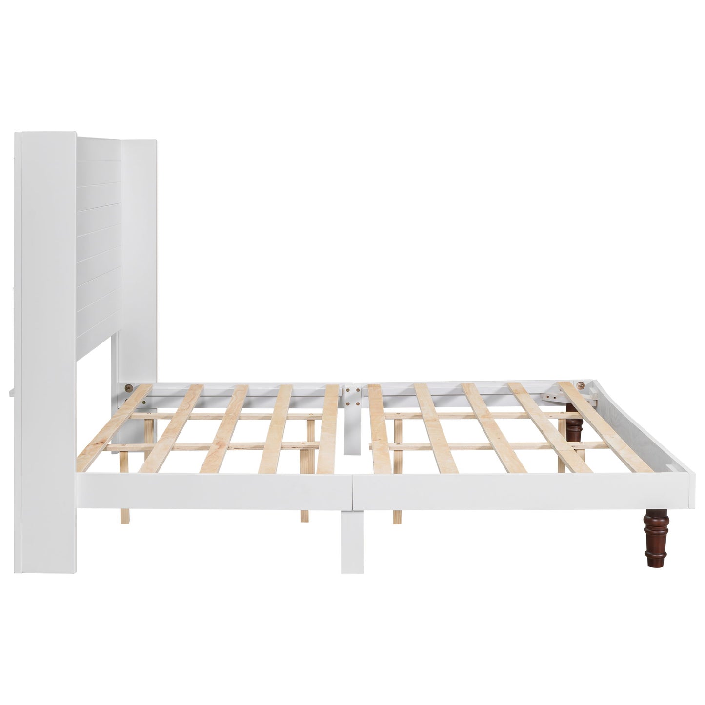 King Size, Stylish High Headboard Bed, High Quality - White - The Sleep Loft - Online Mattress Showroom NYC