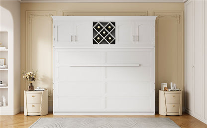 Murphy Wall Bed With Top Cabinets & Wine Rack - The Sleep Loft - Online Mattress Showroom NYC