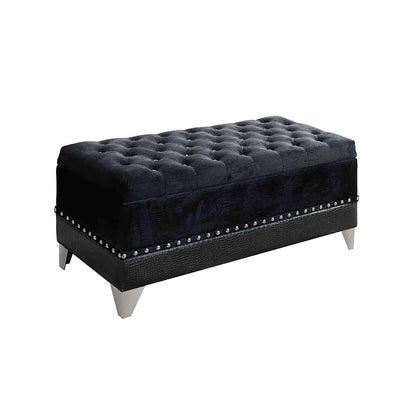 Tufted Trunk With Nailhead Trim Storage Solution - Black - The Sleep Loft - Online Mattress Showroom NYC