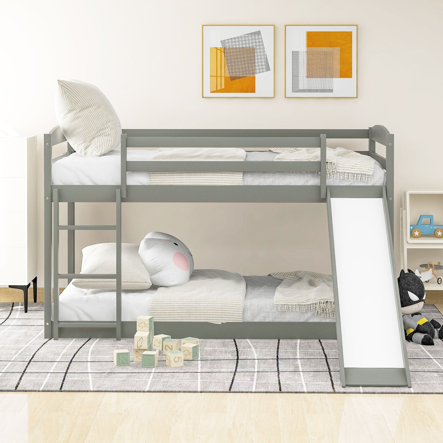 Durable Bunk Bed With Convertible Slide And Ladder - The Sleep Loft - Online Mattress Showroom NYC