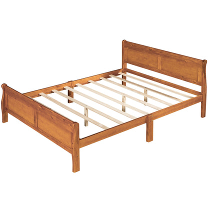 Platform Bed Frame Mattress Foundation Sleigh Bed With Headboard / Footboard / Wood Slat Suppor - The Sleep Loft - Online Mattress Showroom NYC