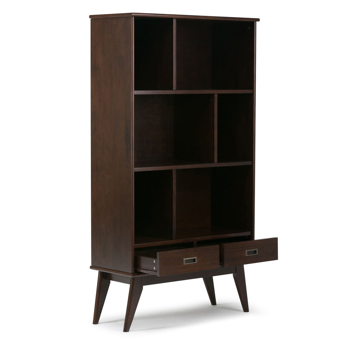 Draper - Mid Century Wide Bookcase And Storage Unit - The Sleep Loft - Online Mattress Showroom NYC