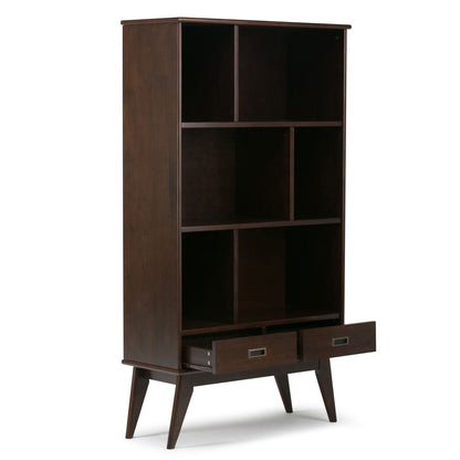 Draper - Mid Century Wide Bookcase And Storage Unit - The Sleep Loft - Online Mattress Showroom NYC