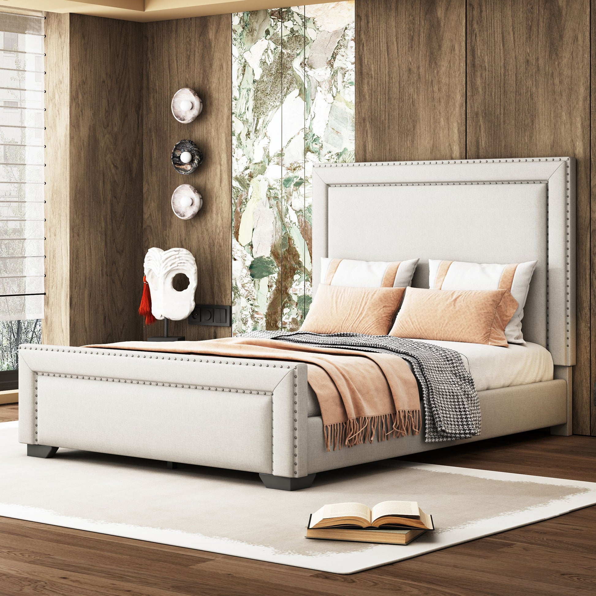 Upholstered Bed With Slats Support, No Box Spring Needed - The Sleep Loft - Online Mattress Showroom NYC