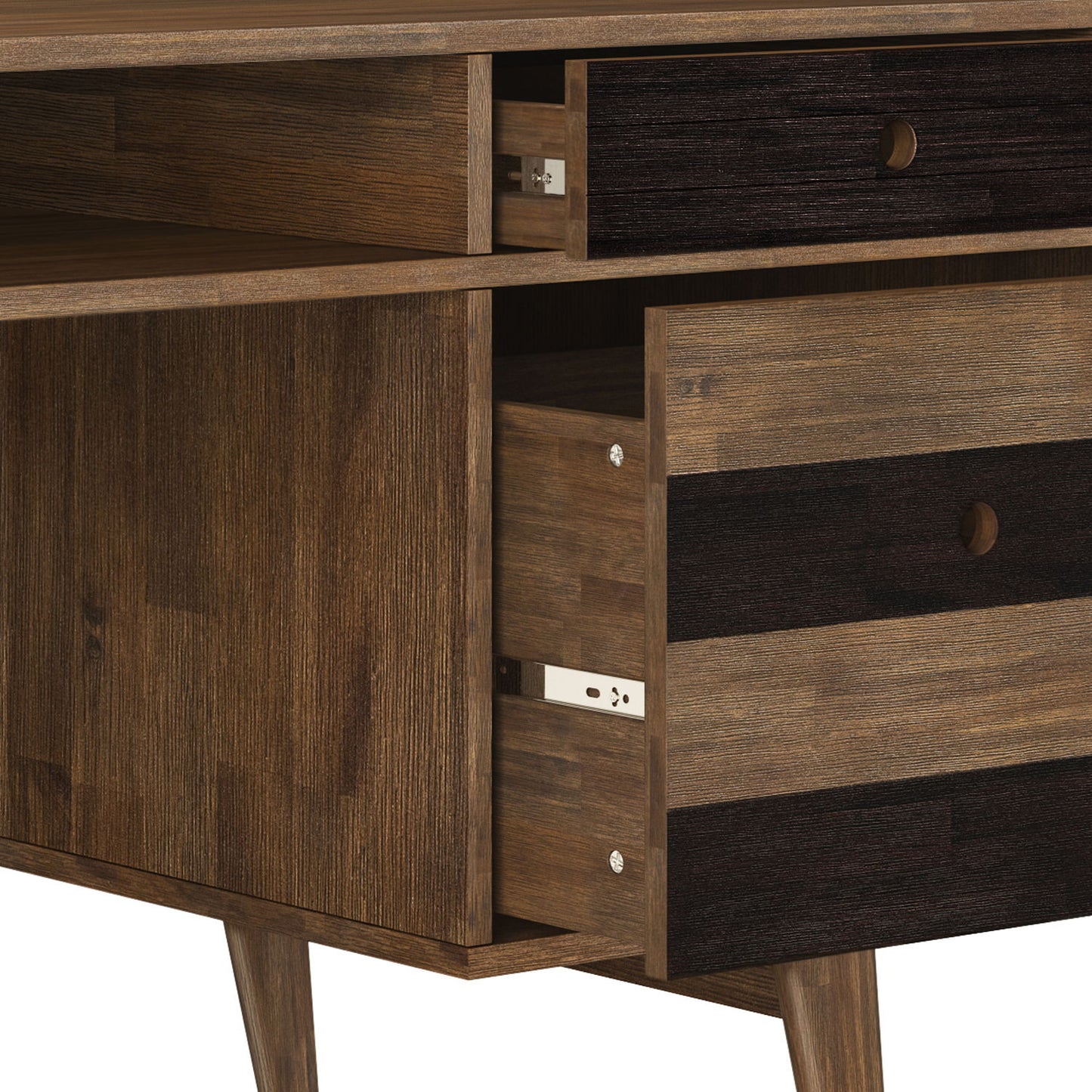 Clarkson - Desk With Side Drawers - Rustic Natural Aged Brown - The Sleep Loft - Online Mattress Showroom NYC