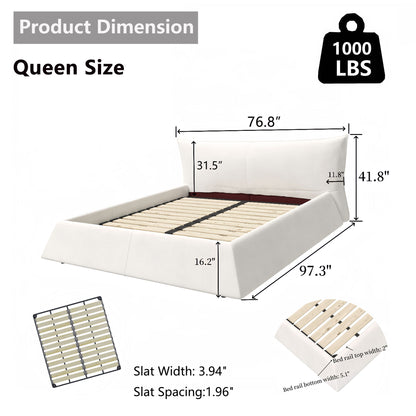 Upholstered Platform Bed With Special Shaped Headboard - The Sleep Loft - Online Mattress Showroom NYC